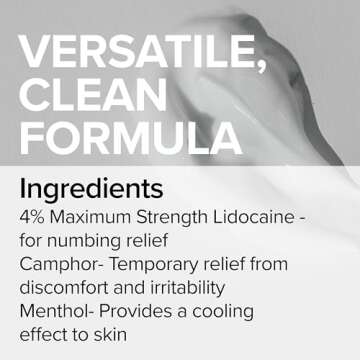 Mad Rabbit Painless Tattoo Numbing Cream Maximum Strength - Cream for Tattoos Extra Strength - For Tattoos, Permanent Makeup - Made with Vitamin E, Lecithin, Vegan (1.5 oz)