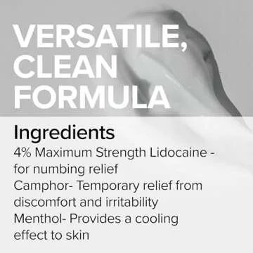 Mad Rabbit Painless Tattoo Numbing Cream Maximum Strength - Cream for Tattoos Extra Strength - For Tattoos, Permanent Makeup - Made with Vitamin E, Lecithin, Vegan (1.5 oz)