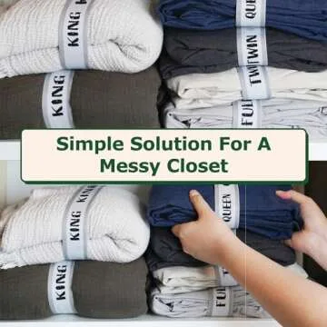 ECOHomes Bed Sheet Organizer for Linen Closet - 8PCs