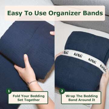 ECOHomes Bed Sheet Organizer for Linen Closet - 8PCs