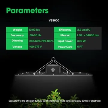 VIVOSUN VS3000 LED Grow Light for Indoor Plants 300W