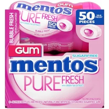 Mentos Pure Fresh Sugar-Free Bubble Gum, 50 Count