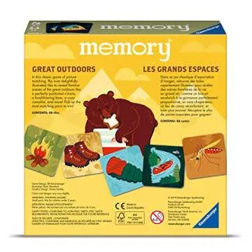 Ravensburger Great Outdoors Memory Game | Fun & Fast Camping Matching Game | Ideal for Boys & Girls, Ages 3 & Up | Builds Focus, Memory & Matching Skills - 20359