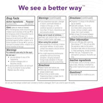 iVIZIA Sterile Lubricant Eye Drops for Dry Eyes, Preservative-Free, Moisturizing, Dry Eye Relief, Contact Lens Friendly, 0.33 fl oz Bottle