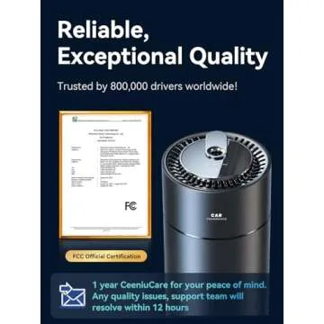 Ceeniu Smart Car Air Fresheners, New smell experience by Ultrasonic mist, Auto On/Off, Powerful Built-in Battery, Long lasting natural fragrance, Adjustable car freshener, Bamboo scent