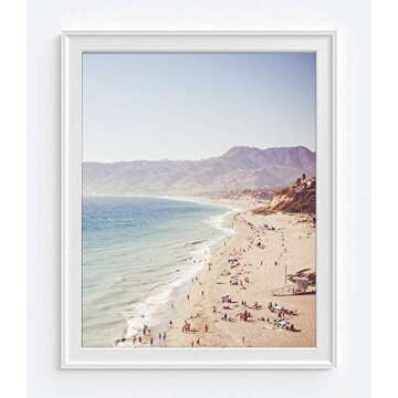Vintage Malibu Beach Photography Prints, Set of 2, Unframed, Coastal Wall Decor, Nautical Decor, Fine Art Photography, Seascape Wall Art, Mountain Landscape, 8x10