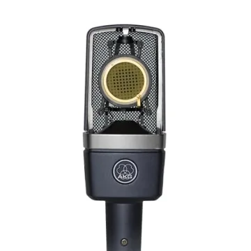 AKG Pro Audio C214 Studio Grade Professional Large Diaphragm, Single Capsule, Vocal and Instrument Condenser Microphone with Rugged Aluminum Carrying Case. XLR Connector. Gray with Gold.