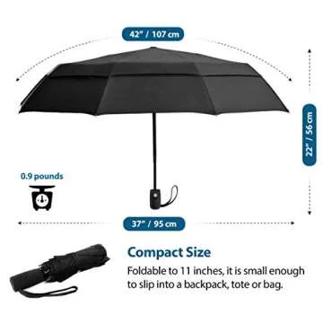 EEZ-Y Travel Umbrella - Wind Resistant & Compact