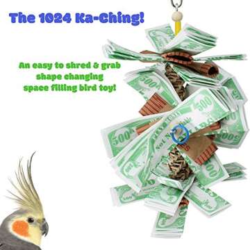 1024 Ka Ching Bonka Bird Toys Shreddable Vine Paper Parrot Parrotlet Cockatiel Parakeet Budgie Quaker