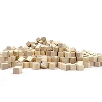 Wood Blocks for Crafts, Unfinished Wood Cubes, 1cm Natural Wooden Blocks, Pack of 300 Small Wood Square Blocks, Wooden Cubes for Arts and Crafts and DIY Projects