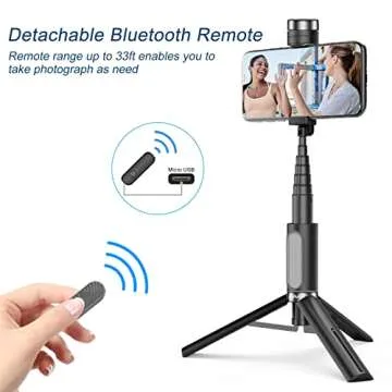 Ailun Selfie Stick Tripod: Multi-functional, Bluetooth Remote & 360 Rotation