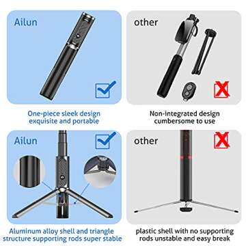 Ailun Selfie Stick Tripod - Versatile & Portable for All Smartphones