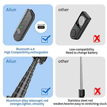 Ailun Selfie Stick Tripod - Versatile & Portable for All Smartphones