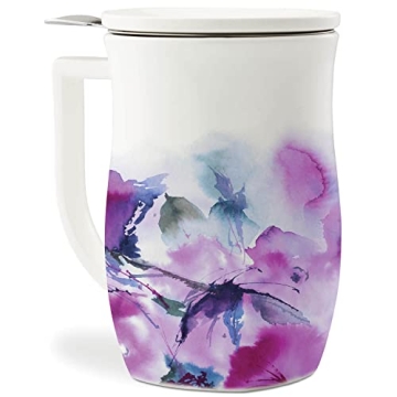 Tea Forte Fiore 14oz Ceramic Tea Mug with Infuser - Verbena Blossom