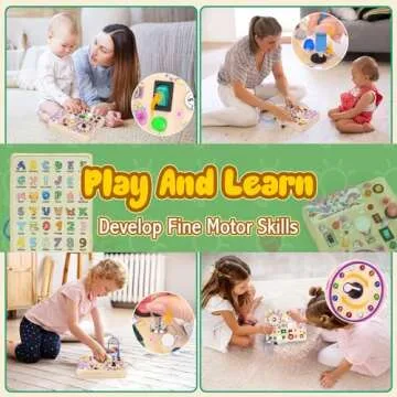 Iabedi Unicorn Busy Board - Educational Wooden Toy