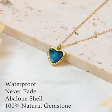 Charming Gold Heart Abalone Shell Necklace for Her