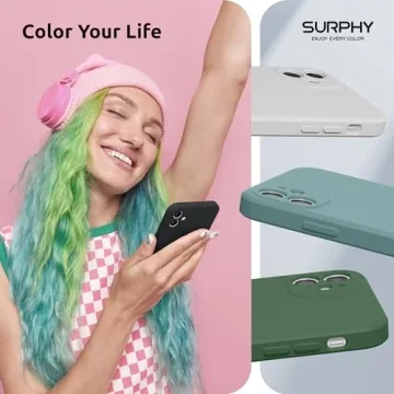 SURPHY Design for iPhone 11 Case with Camera Protection, Straight Edge Slim Design, Liquid Silicone Phone Case for iPhone 11 6.1 inches, Black