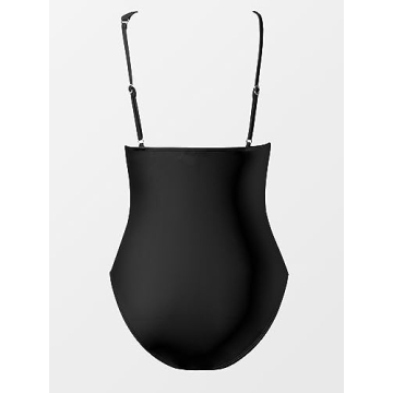 CUPSHE One Piece Swimsuit for Women Asymmetrical Bathing Suit Adjustable Straps Cutout, XL Black