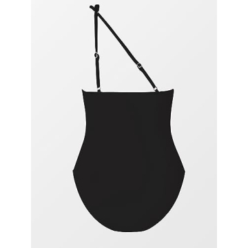 CUPSHE One Piece Swimsuit for Women Asymmetrical Bathing Suit Adjustable Straps Cutout, XL Black