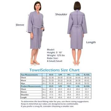 TowelSelections Womens Waffle Robe, Kimono Spa Bathrobe Soft Bath Robe for Women X-Small/Small Silver