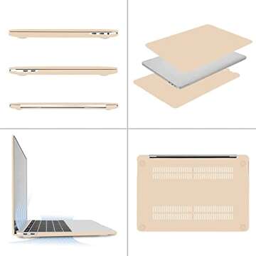 MOSISO Compatible with MacBook Pro 13 inch Case M2 2025, 2024, 2023, 2022-2016 A2338 M1 A2251 A2289 A2159 A1989 A1708 A1706, Plastic Hard Shell&Keyboard Cover&Screen Film&Storage Bag, Apricot