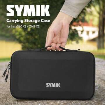 SYMIK S310-X Carrying Case for Insta360 X3 /ONE X2 Action Camera, With Padded Separator; Fits Invisi...