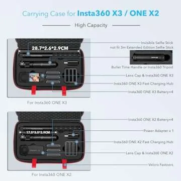 SYMIK S310-X Carrying Case for Insta360 X3 / ONE X2 Camera