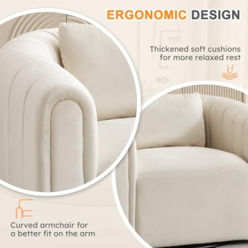 Luxurious ANJ Swivel Barrel Chairs Set of 2 - Modern Velvet