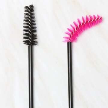 Ocim 100Pcs Disposable Spoolies,Eyelash Brush Mascara Wands,Eyebrow Spoolie for Eyelash Extensions a...
