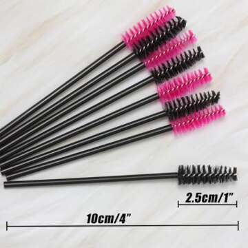 Ocim 100Pcs Disposable Spoolies,Eyelash Brush Mascara Wands,Eyebrow Spoolie for Eyelash Extensions and Eyebrow,Black