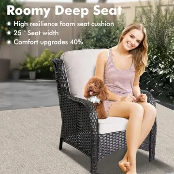 XIZZI 6-Piece Outdoor Patio Furniture Set with Table