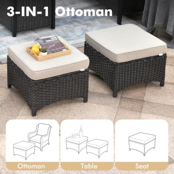 XIZZI 6-Piece Outdoor Patio Furniture Set with Table