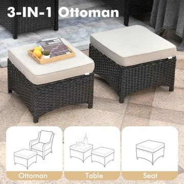 XIZZI 6-Piece Outdoor Patio Furniture Set with Table