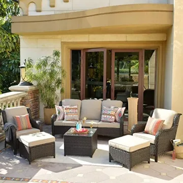 XIZZI 6-Piece Outdoor Patio Furniture Set with Table