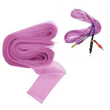 100pcs Clip Cord Sleeves,Disposable Hygiene Clip Pink Cord Covers for Tattoo,Tattoo Machine Bags Tat...