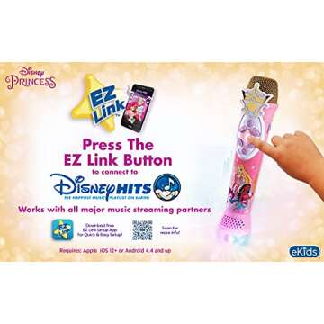 eKids Disney Princess Karaoke Microphone – Wireless Fun for Kids