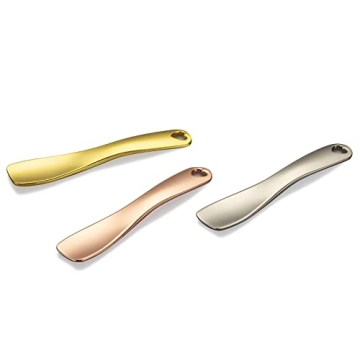 Elegant 3 Pack Metal Makeup Spatulas for Skincare