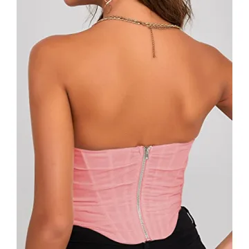 ADDHEAT Women's Vintage Strapless Bustier Corset Top