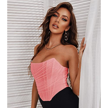ADDHEAT Women's Vintage Strapless Bustier Corset Top