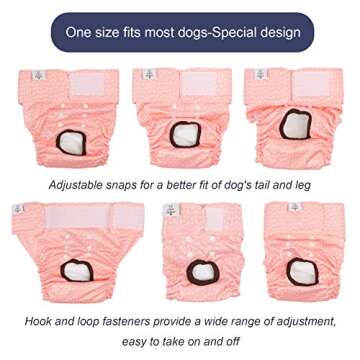 CuteBone Female Dog Diapers - Reusable and Adjustable 3 Pack