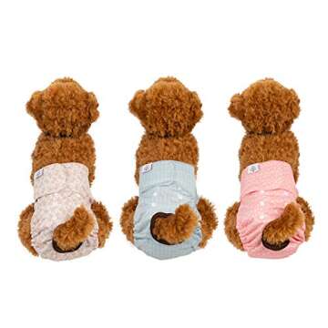 CuteBone Female Dog Diapers - Reusable and Adjustable 3 Pack