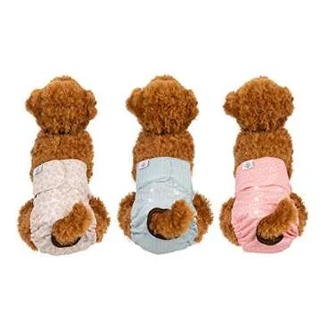 CuteBone Female Dog Diapers - Reusable and Adjustable 3 Pack