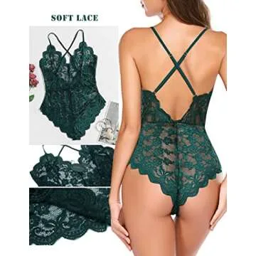 Avidlove Lace Bodysuit for Women Sexy Teddy Lingerie