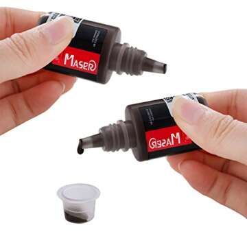 Tattoo Pigment Microblading Tattoo Inks Tattoo Pigment Black Brown 10ml/0.35oz Inks with Tattoo Manual Pen Tattoo Machine for Eyebrow Lip Eyeline Permanent Makeup for Tattoo Machine Tattoo Inks Cups