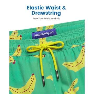 maamgic Mens Compression Swim Trunks with Pockets