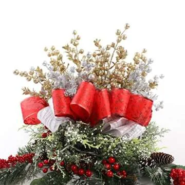 Alonsoo Champagne Gold Christmas Picks for Tree Decoration