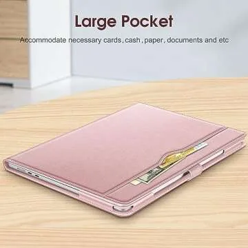 Fintie Sleeve Case for MacBook Air 15 Inch A3114 A2941 (2023 2024 Release), Premium PU Leather Folio Book Cover for MacBook Air 15.3" M2 M3 Chip with Liquid Retina Display and Touch ID, Rose Gold
