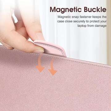 Fintie Sleeve Case for MacBook Air 15 Inch A3114 A2941 (2023 2024 Release), Premium PU Leather Folio Book Cover for MacBook Air 15.3" M2 M3 Chip with Liquid Retina Display and Touch ID, Rose Gold