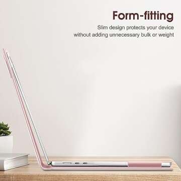 Fintie Sleeve Case for MacBook Air 15 Inch A3114 A2941 (2023 2024 Release), Premium PU Leather Folio Book Cover for MacBook Air 15.3" M2 M3 Chip with Liquid Retina Display and Touch ID, Rose Gold