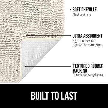Gorilla Grip Bathroom Rug Sets - Soft Chenille and Absorbent